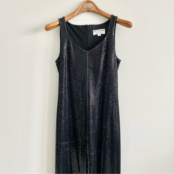 St. John Couture Black Sparkling Evening Dress Size 2 - Picture 1 of 4